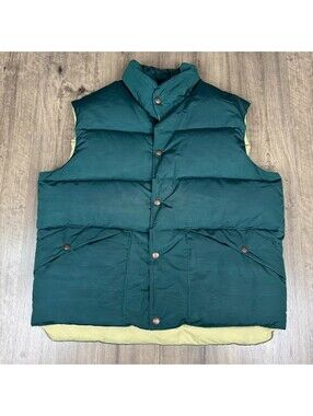VTG PENFIELD TRAILWEAR Men's  XL Green Down Snap Button Puffer Vest Made in USA